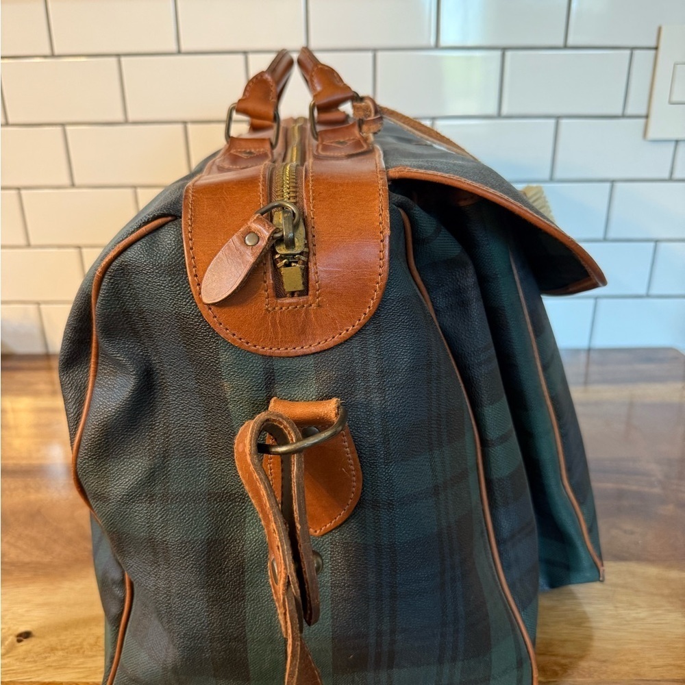 Vintage Polo Ralph Lauren Blackwatch plaid tartan travel bag - Picture 3 of 9